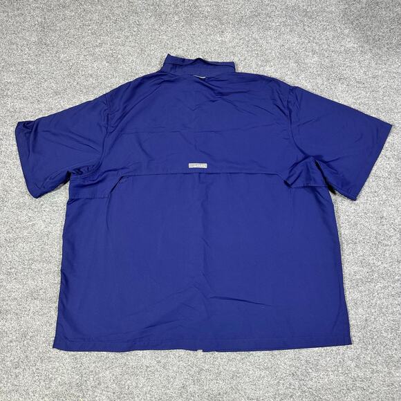 Habit Blue Short Sleeve Button Front Outdoor UPF 40+ Fishing Shirt Size 3XL - Picture 2 of 7